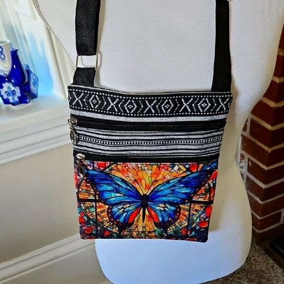 NWOT Butterfly Patterned Women's Bag - Picture 1 of 7